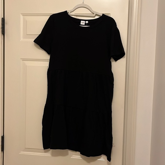 GAP ForeverSoft Black Relaxed Tiered Mini Dress/NWT/S - Picture 9 of 10